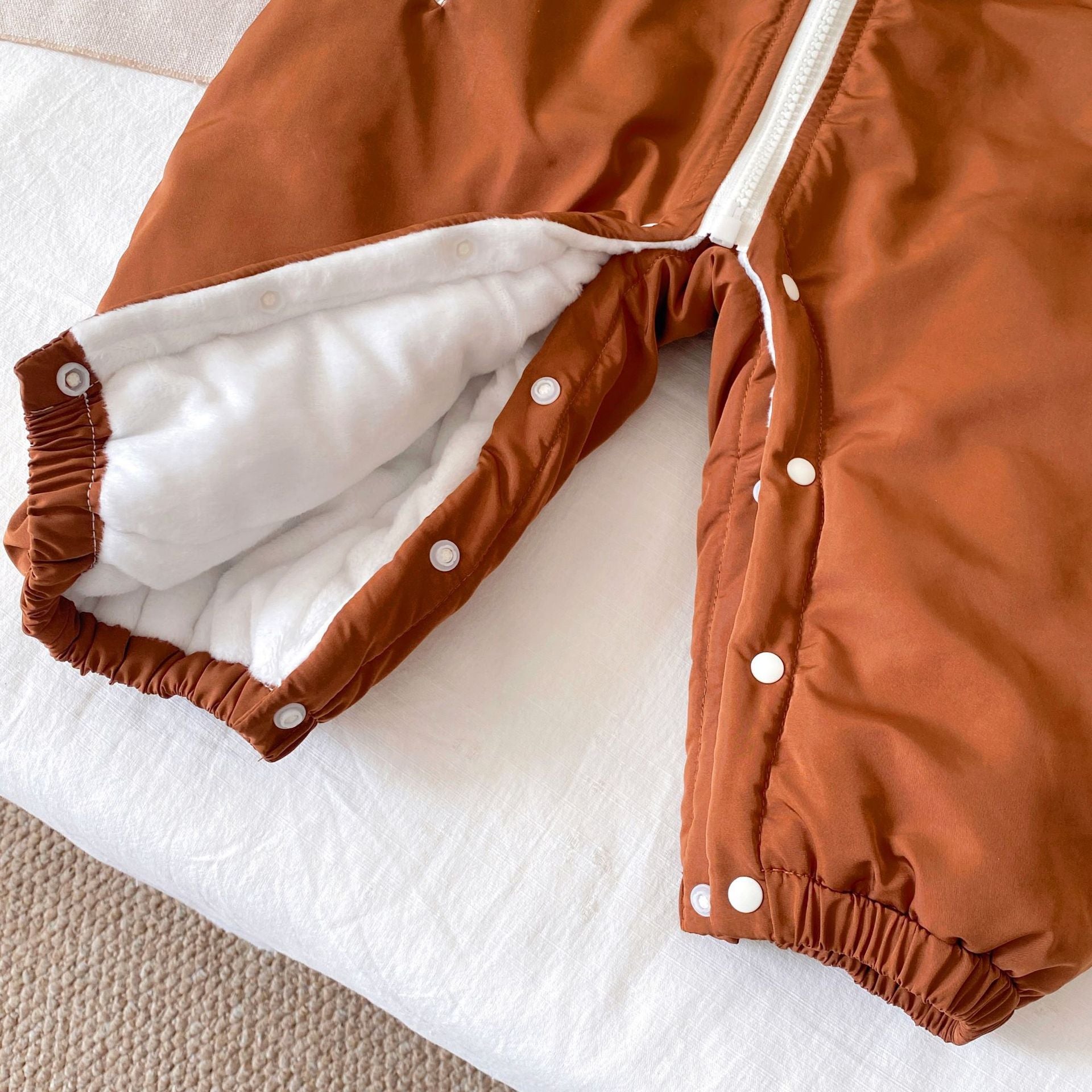 Winter Arrival Baby Unisex Long Sleeves Color Patchwork Fleece-Lined Hooded Rompers, MyKids-USA®, Baby One-Pieces, MyKids-USA -  -  -  -  -  -  - .