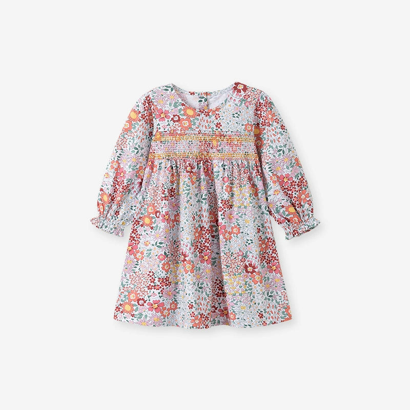 Arrival Autumn Girls Floral Pattern Long Sleeves Crew Neck Dress, MyKids-USA®, Baby & Toddler Dresses, MyKids-USA - Size/Age - 90 (12-24M) - Color - Pink -  -  - TR2508142314-A