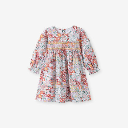 Arrival Autumn Girls Floral Pattern Long Sleeves Crew Neck Dress, MyKids-USA®, Baby & Toddler Dresses, MyKids-USA - Size/Age - 90 (12-24M) - Color - Pink -  -  - TR2508142314-A