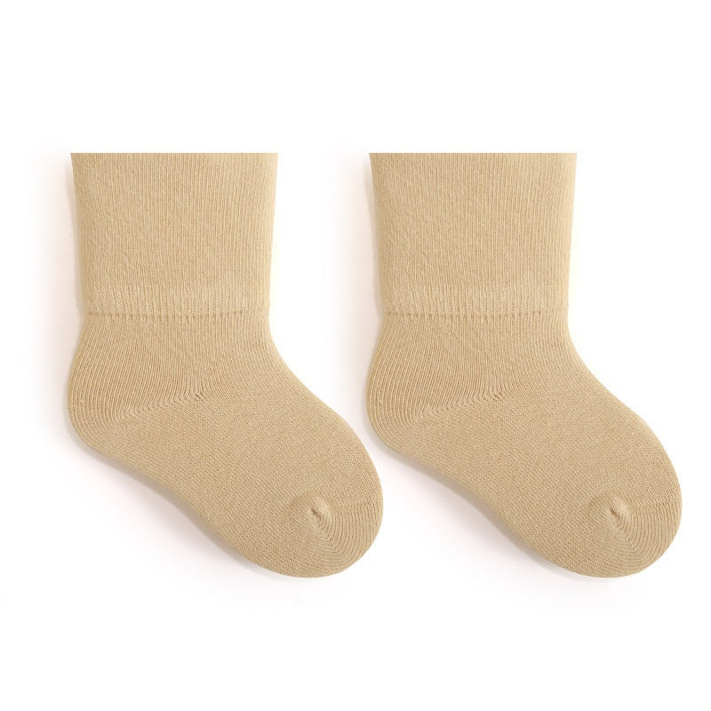 Baby Unisex Solid Color Breathable Mid-Calf Socks