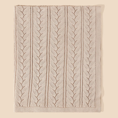 New Arrival Knitted Baby Blanket With Hollow Out Design: New Solid Color Pure Cotton Collection For All Seasons