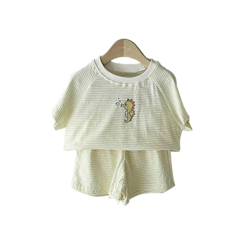 MyKids-USA® Arrival Summer Baby Kids Short Sleeves Striped T-shirt and Shorts Clothing Set