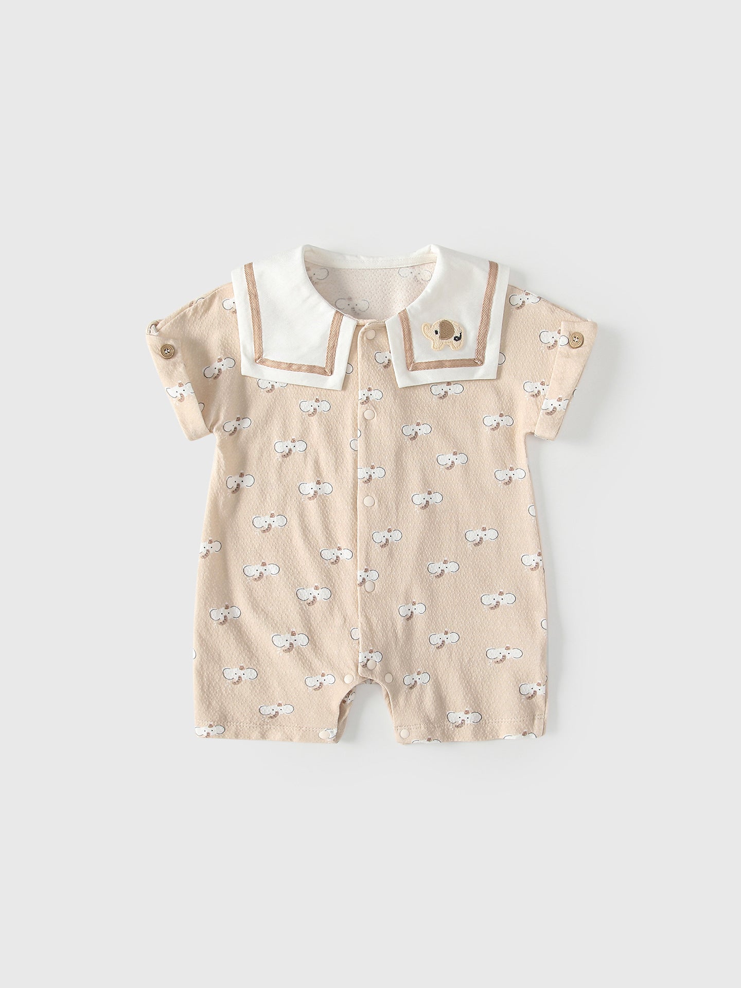 Summer Arrival Baby Short Sleeves Cartoon Single Breasted Rompers Bodysuits, MyKids-USA®, Baby & Children's One-Pieces, MyKids-USA - Size/Age - 66 (3-6M) - Color - Khaki -  -  - TR2605232110-A.