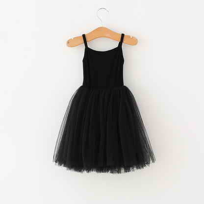 Summer Baby Kids Girls Sleeveless Plain Tulle Patchwork Strap Dress, MyKids-USA®, Baby & Children's Dresses, MyKids-USA - Size/Age - 80 (9-12M) - Color - Black -  -  - TR2605152310-A.