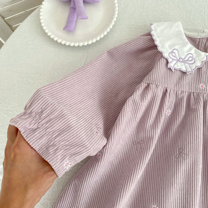 MyKids-USA® Autumn Embroidery Pattern Baby Kids Girls Princess Long Sleeves Dress