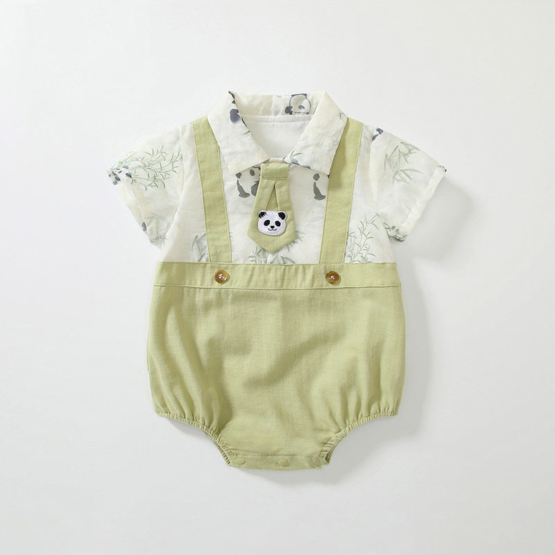 Summer Arrival Baby Boys Short Sleeves Cute Panda Pattern Onesies, MyKids-USA®, Baby One-Pieces, MyKids-USA -  -  -  -  -  -  - 