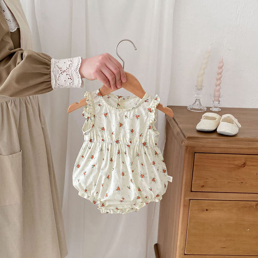 Summer Arrival Baby Girls Floral Pattern Sleeveless Crew Neck Elegant Onesies, MyKids-USA®, Baby One-Pieces, MyKids-USA -  -  -  -  -  -  - 