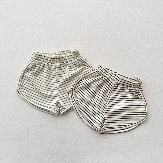 Summer New Arrival Kids Unisex Casual Thin Striped Basic Shorts