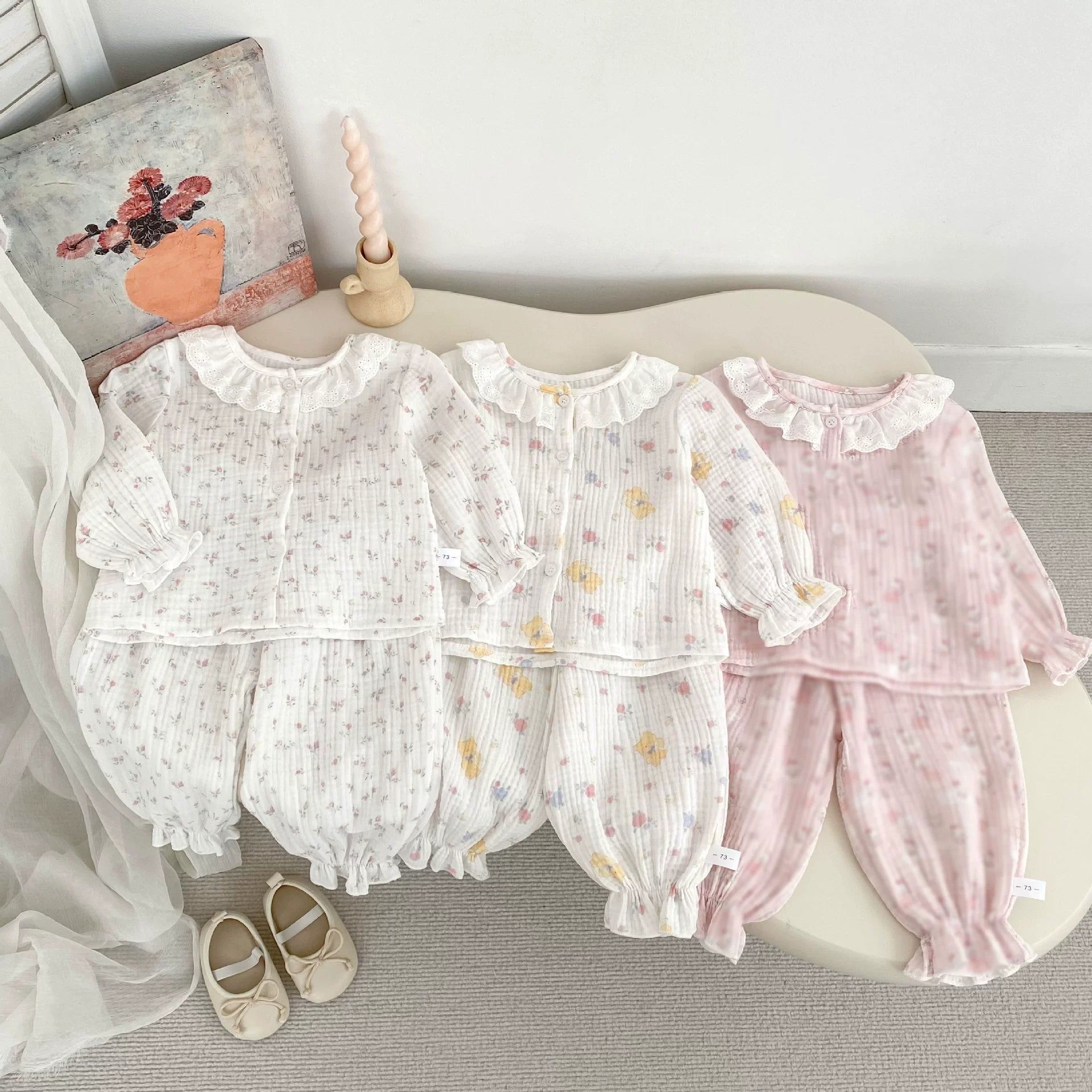 Spring and Autumn Baby Kids Girls Simple Pattern Long Sleeves Top and Pants Pajamas Clothing Set, MyKids-USA®, Baby & Toddler Sleepwear, MyKids-USA -  -  -  -  -  -  - 