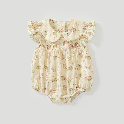 Summer Arrival Baby Girls Fly Sleeves Cute Floral Pattern Onesies, MyKids-USA®, Baby One-Pieces, MyKids-USA - Size/Age - 66 (3-6M) - Color - Apricot -  -  - TR2504192203-A