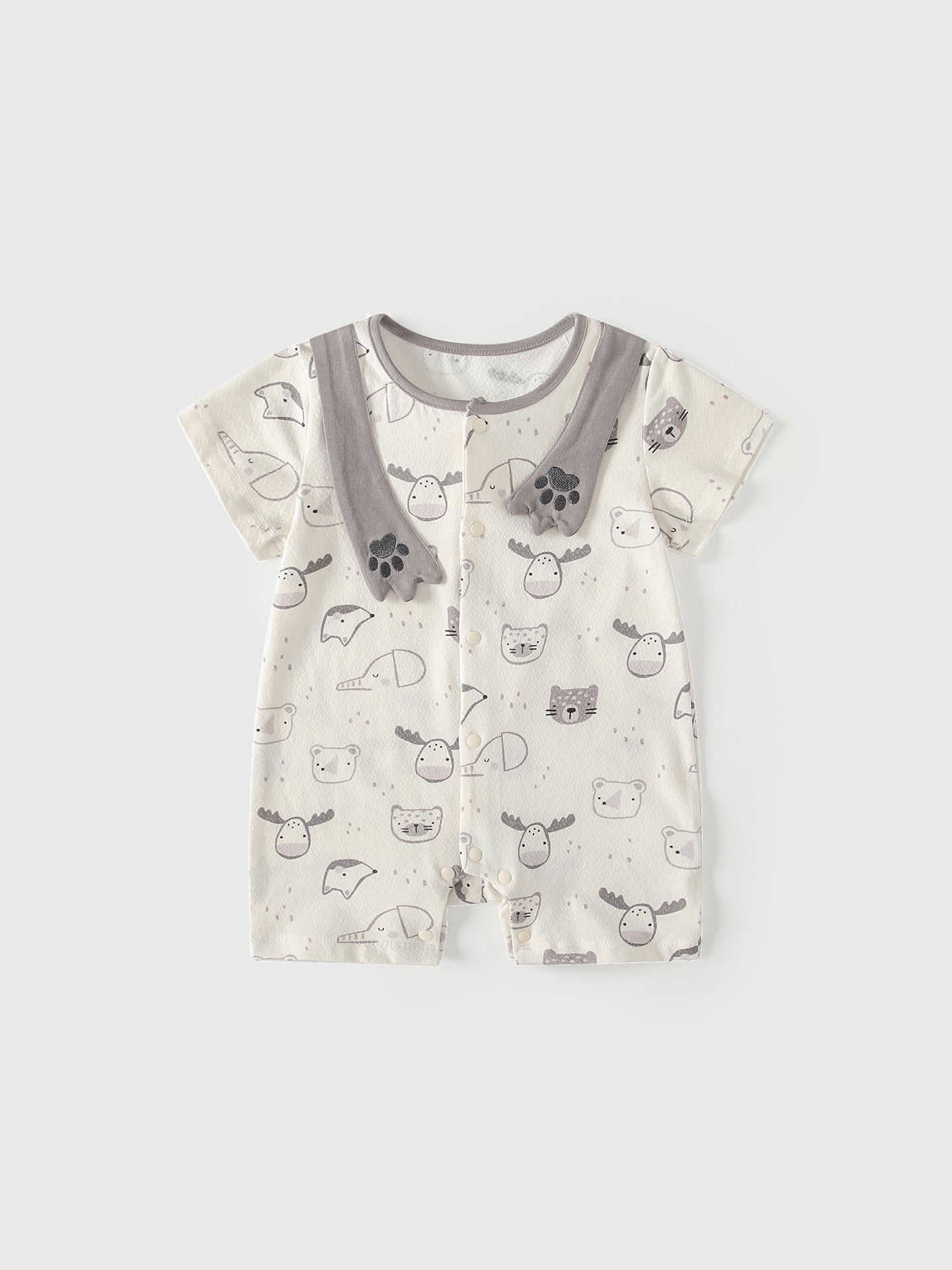 Summer Arrival Baby Boys Short Sleeves Cartoon Pattern Rompers Bodysuits
