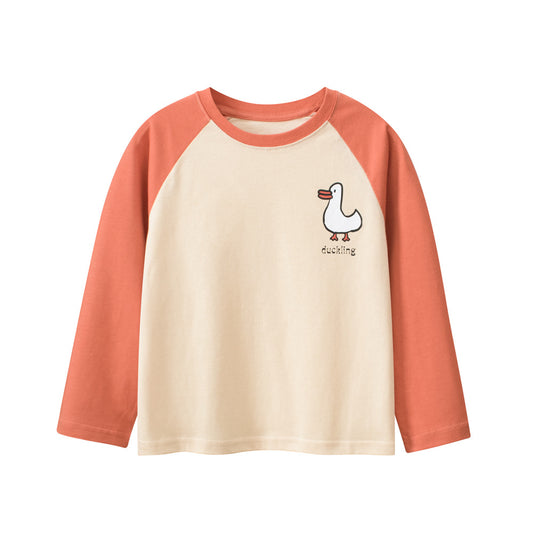 Unisex Kids Cartoon And Letters Logo Crew Neck Long Sleeves Sweatshirt, MyKids-USA®, Baby & Toddler Outerwear, MyKids-USA - Size/Age - 130 (7-8Y) - Color - Orange -  -  - TR2403012132-A