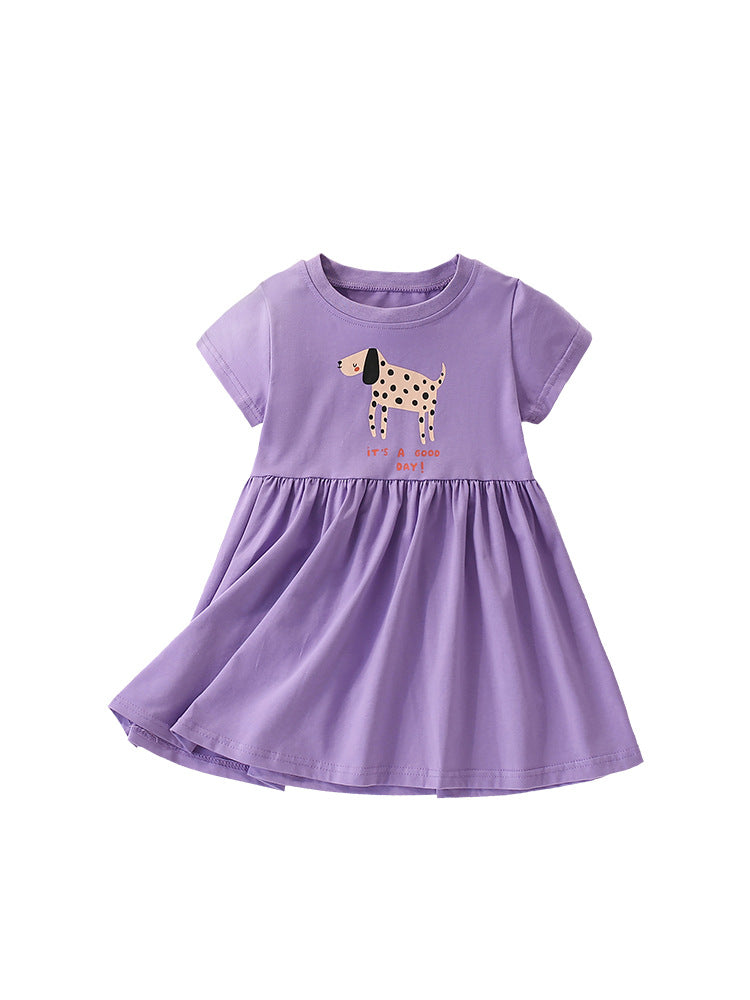 Summer Arrival Animals Cartoon Pattern Short Sleeves Dress for Stylish Girls, MyKids-USA®, Baby & Toddler Dresses, MyKids-USA -  -  -  -  -  -  - 