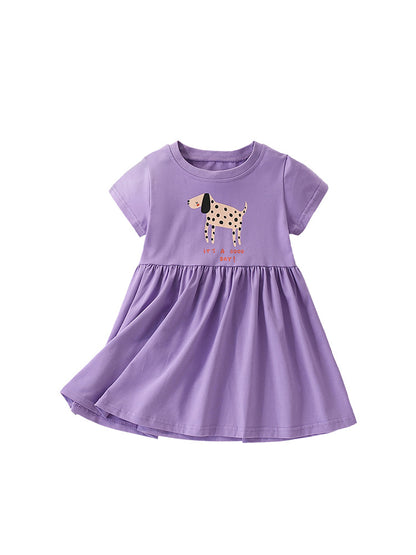 Summer Arrival Animals Cartoon Pattern Short Sleeves Dress for Stylish Girls, MyKids-USA®, Baby & Toddler Dresses, MyKids-USA -  -  -  -  -  -  - 