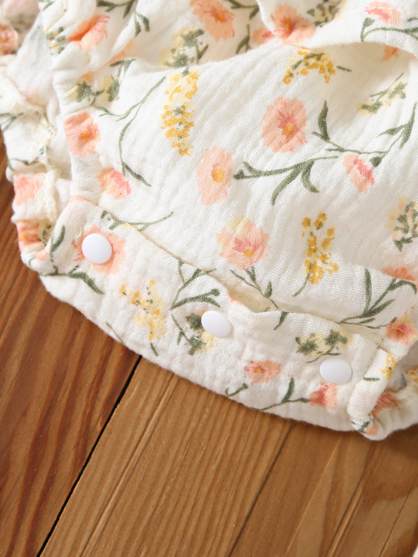 Design Summer Baby Kids Girls Sleeveless Flowers Pattern Bodysuit with Hat