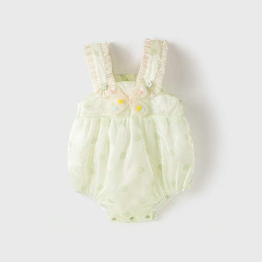 Summer Design Baby Girls Light Polka Dots Pattern Sleeveless Sweet Beaded Onesies, MyKids-USA®, Baby One-Pieces, MyKids-USA -  -  -  -  -  -  - 