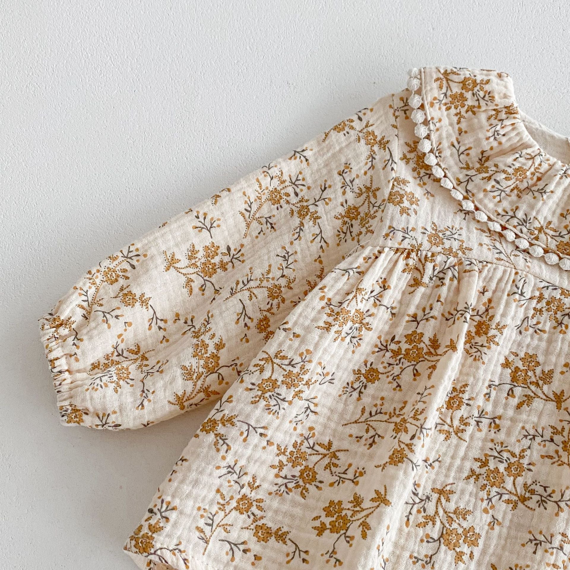 Autumn Arrival Baby Girls Long Sleeves Floral Pattern Vintage Onesies, MyKids-USA®, Baby & Toddler Dresses, MyKids-USA -  -  -  -  -  -  - 