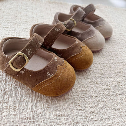 MyKids-USA® Baby Girl Faux Suede Bowknot Soft Sole Shoes