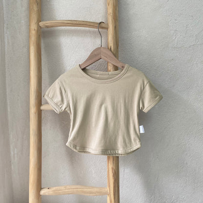 Summer Baby Kids Solid Color T-shirt in European and American Style