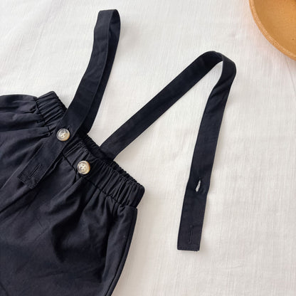 Summer Hot Selling Baby Kids Boys Sleeveless Black Strap Overalls and White Polo Shirt Clothing Set, MyKids-USA®, Baby & Toddler Outfits, MyKids-USA -  -  -  -  -  -  - 