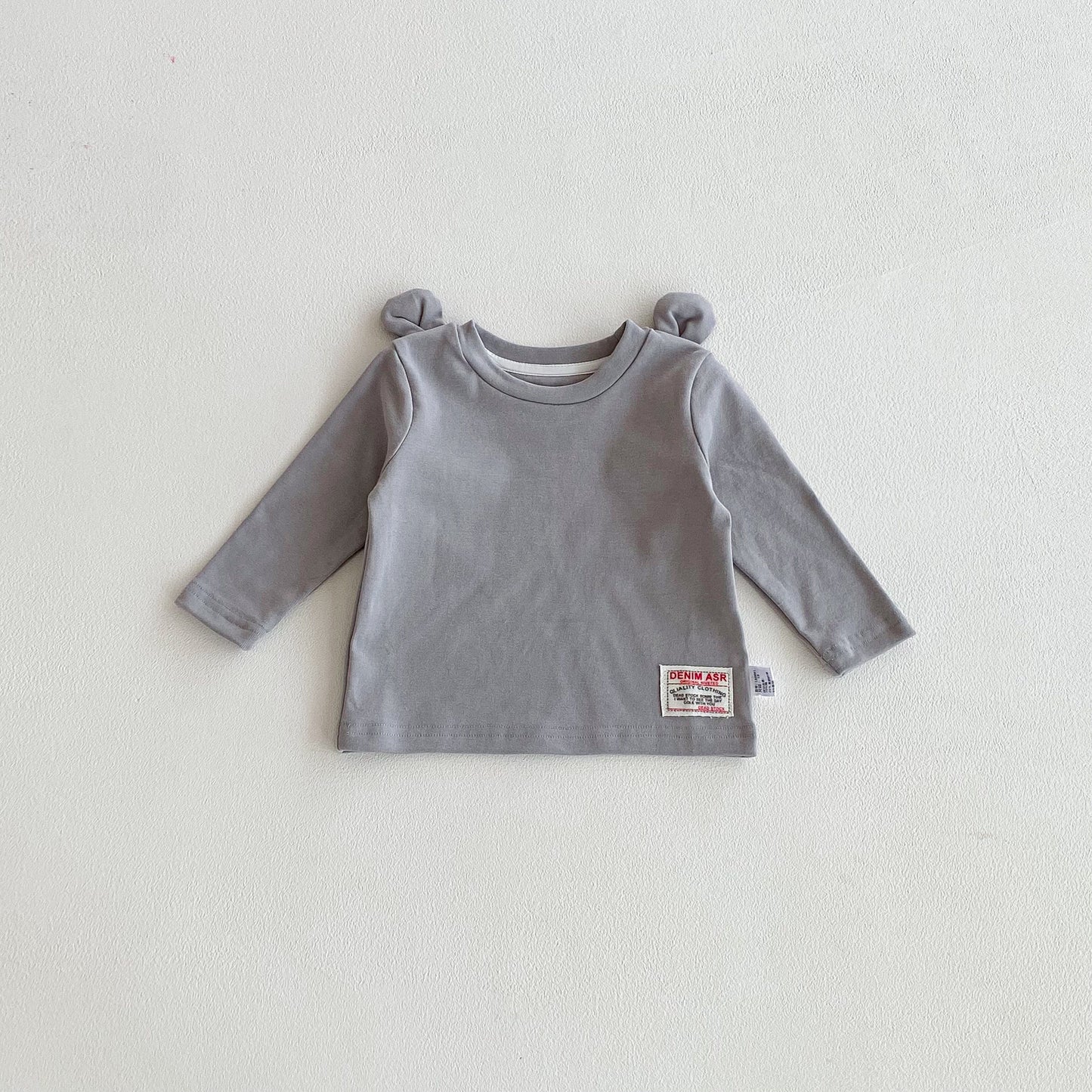 Autumn and Spring Arrival Baby Kids Unisex Long Sleeves Solid Color Cute Top, MyKids-USA®, Shirts, MyKids-USA - Size/Age - 73 (6-9M) - Color - Grey -  -  - TR2511042339-A