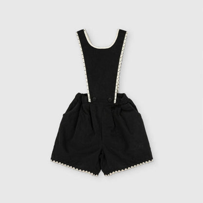 Summer Baby Kids Unisex Lace Trim Turn-down Collar Short Sleeves Casual Top Shirt and Black Overalls, MyKids-USA®, Baby & Toddler Outfits, MyKids-USA - Size/Age - 73 (6-9M) - Color - Apricot -  -  - TR2505112202-A