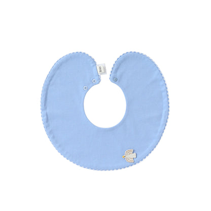 Adorable Animals Cartoon Pattern Cotton Snap-on Round Shaped Bib, MyKids-USA®, Bibs, MyKids-USA - Size/Age - S (0-3Y) - Color - Blue -  -  - TR2604262354-A.