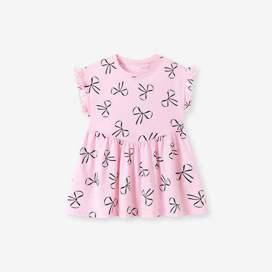 Summer Arrival Ice-Cream Cartoon Pattern Short Sleeves Dress for Stylish Girls, MyKids-USA®, Baby & Toddler Dresses, MyKids-USA - Size/Age - 90 (12-24M) - Color - Pink -  -  - TR2602081449-A.