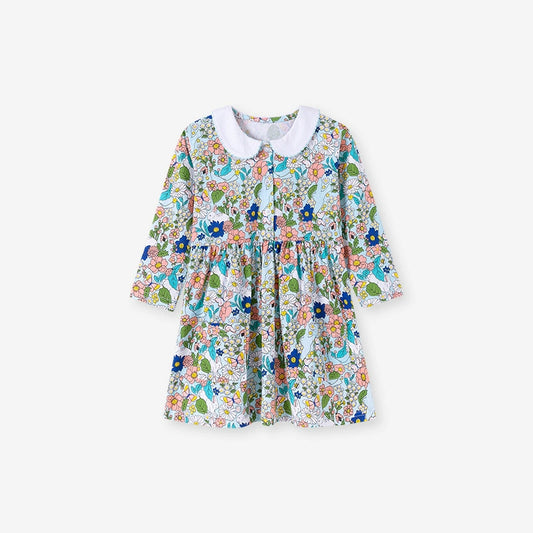 Autumn and Spring Arrival Colorful Flowers Cartoon Pattern Long Sleeves Dress for Stylish Girls, MyKids-USA®, Baby & Toddler Dresses, MyKids-USA - Size/Age - 90 (12-24M) - Color - Colorful -  -  - TR2507182113-A