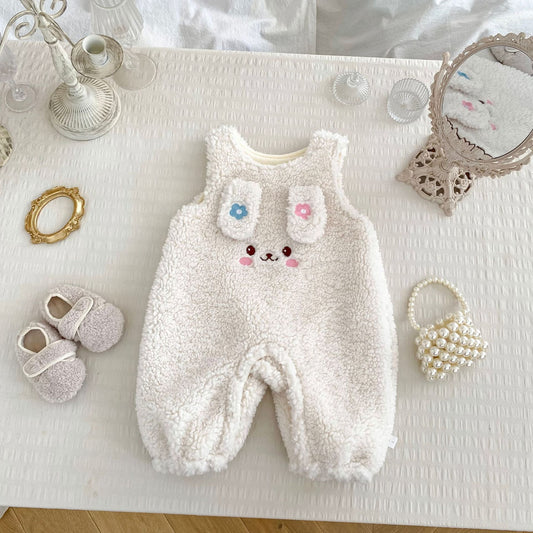 Winter Arrival Baby Girls Sleeveless Cartoon Pattern Fluffy Warm Rompers, MyKids-USA®, Baby One-Pieces, MyKids-USA - Size/Age - 66 (3-6M) - Color - Beige -  -  - TR2512031754-A