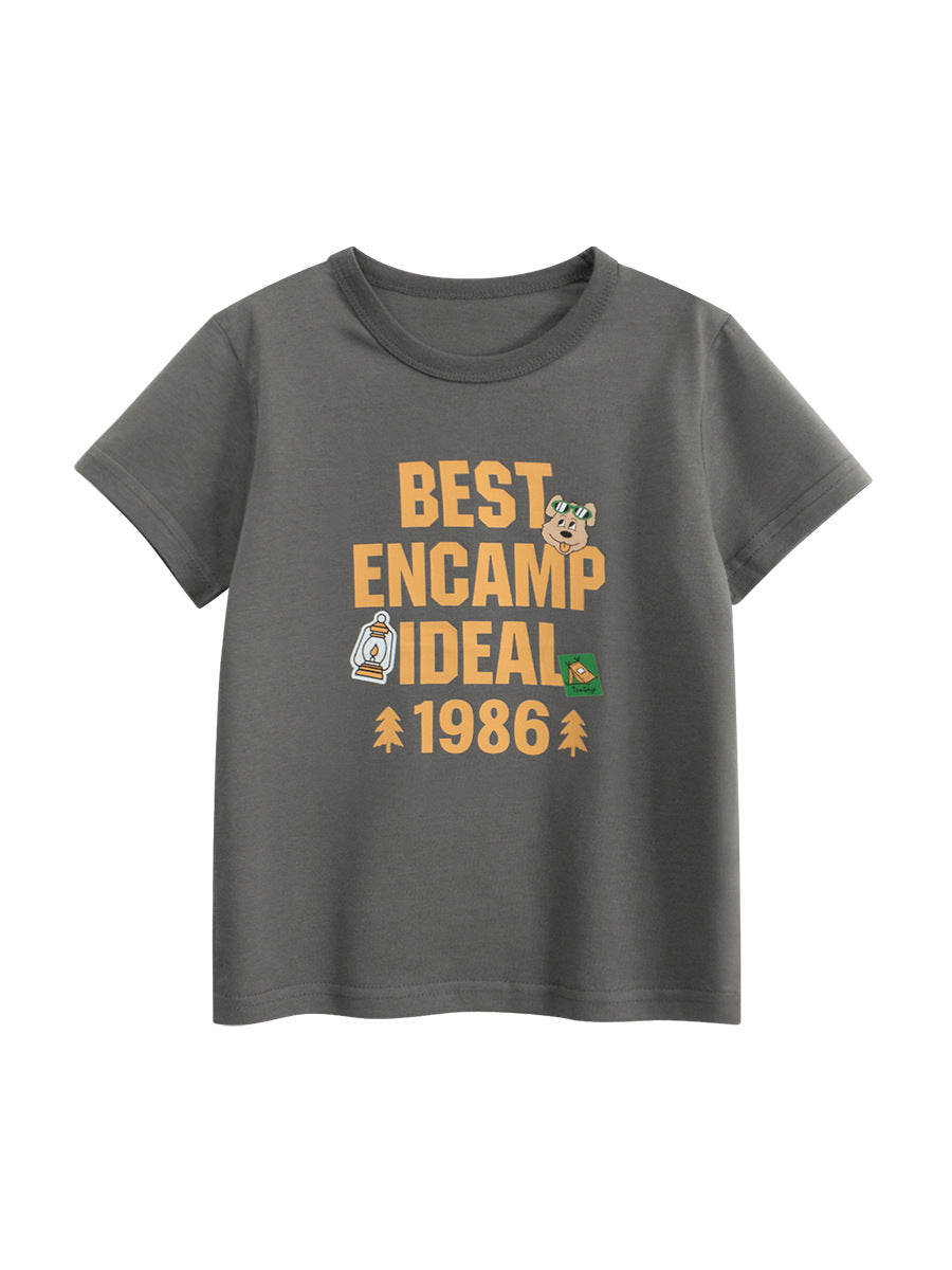 Summer Boys’ Cartoon and Letters Pattern T-shirt in European and American Style, MyKids-USA®, Baby & Toddler Tops, MyKids-USA -  -  -  -  -  -  - 
