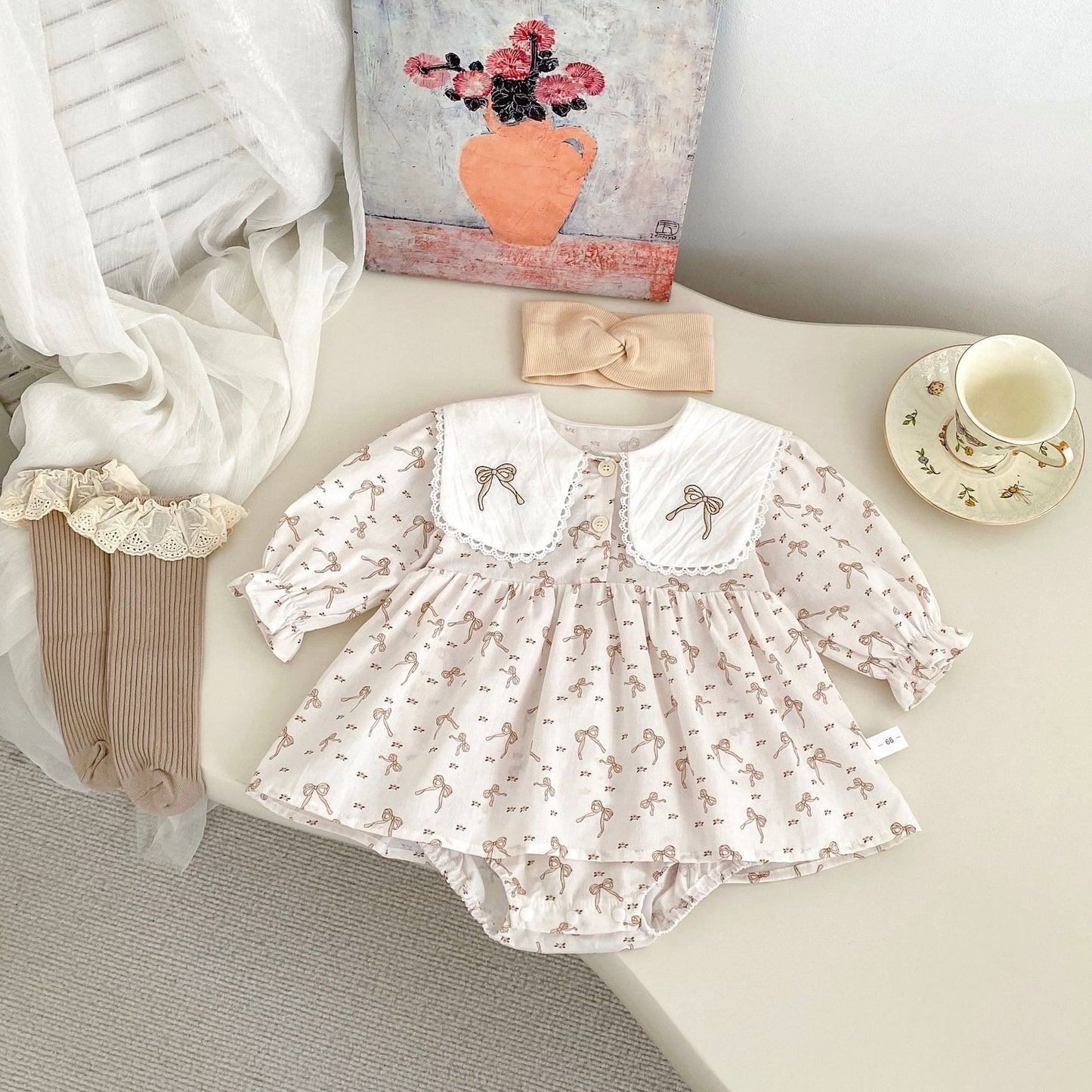Spring Arrival Baby Girls Long Sleeves Butterfly-Bows Pattern Onesies Bodysuits Dress, MyKids-USA®, Baby One-Pieces, MyKids-USA -  -  -  -  -  -  - 