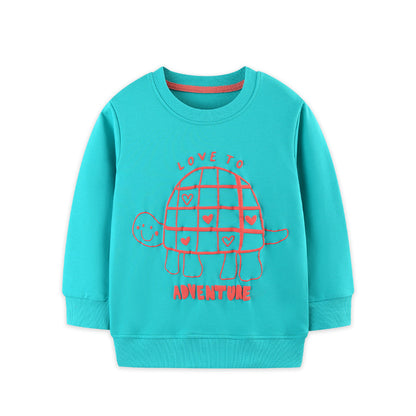 Autumn and Spring Arrival Animals Cartoon Pattern Long Sleeves Pullover for Stylish Girls