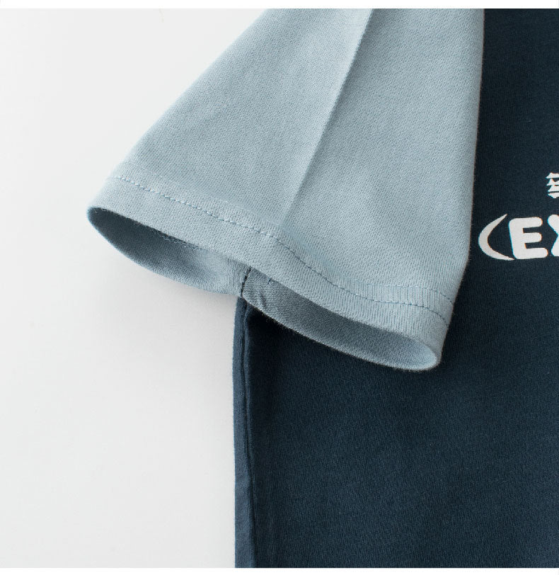 Summer Boys’ Letters Pattern Color Patchwork T-shirt in European and American Style, MyKids-USA®, Baby & Toddler Tops, MyKids-USA -  -  -  -  -  -  - 