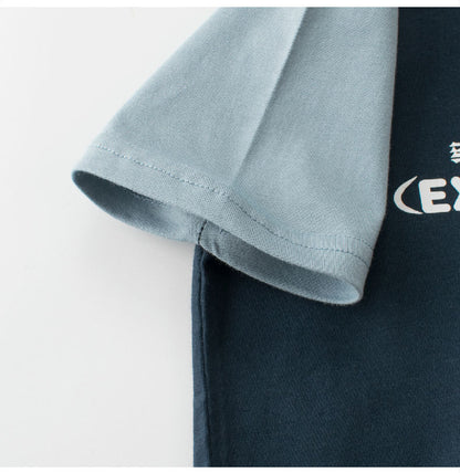 Summer Boys’ Letters Pattern Color Patchwork T-shirt in European and American Style, MyKids-USA®, Baby & Toddler Tops, MyKids-USA -  -  -  -  -  -  - 