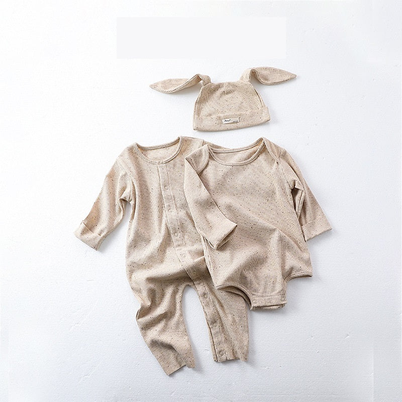 Spring Baby Boys And Girls Simple Long Sleeves Onesie/Romper And Hat Set, MyKids-USA®, Baby One-Pieces, MyKids-USA -  -  -  -  -  -  - 
