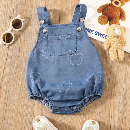 MyKids-USA® Autumn Arrival Baby Sleeveless Denim Overalls