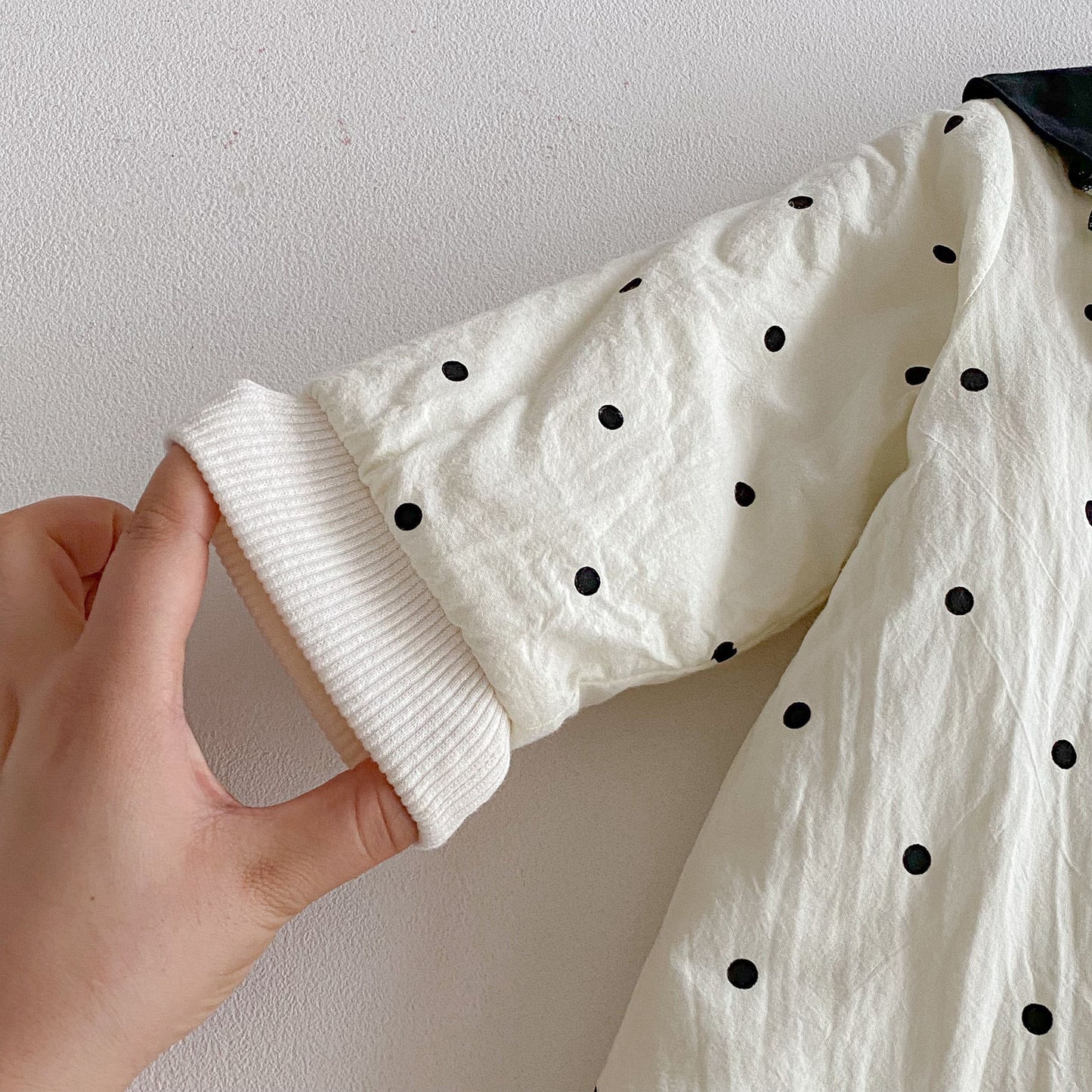 Winter Arrival Baby Girls Long Sleeves Dots Pattern Fleece-lined Warm Rompers, MyKids-USA®, Baby One-Pieces, MyKids-USA -  -  -  -  -  -  - 