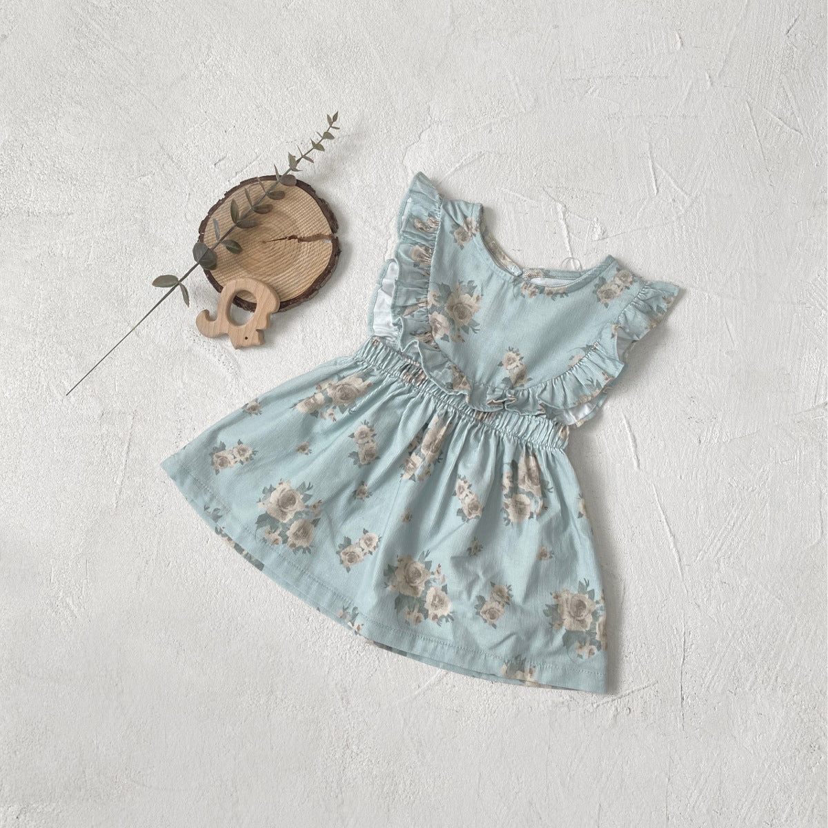 MyKids-USA® Summer Hot Selling Cute Flowers Pattern Sleeveless Dress for Stylish Girls
