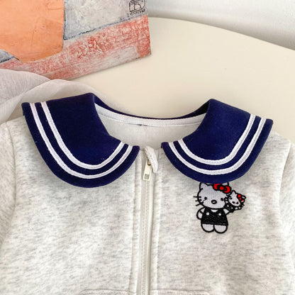 Spring and Autumn Baby Kids Girls Cartoon Pattern Preppy Coat and Solid Color Pants Clothing Set, MyKids-USA®, Baby & Toddler Outfits, MyKids-USA -  -  -  -  -  -  - 