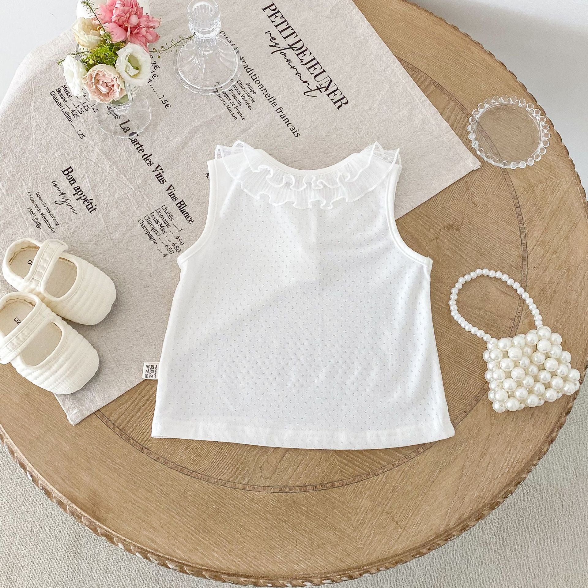 Summer Arrival Baby Girls Sleeveless Cute Hollow Out Vest with Lace Collar, MyKids-USA®, Baby & Toddler Tops, MyKids-USA -  -  -  -  -  -  - 