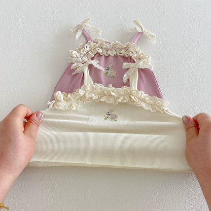 Arrival Summer Baby Kids Girls Thin Sleeveless Rabbit Pattern Lace Trim Vest, MyKids-USA®, Baby & Children's Tops, MyKids-USA -  -  -  -  -  -  - .