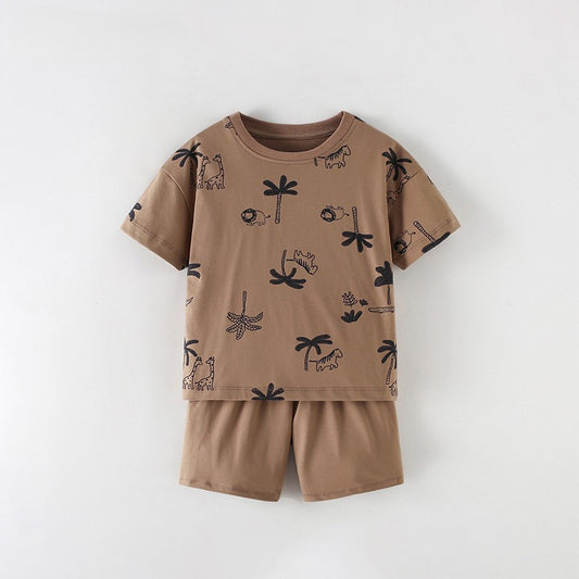 Arrival Summer Baby Kids Boys Short Sleeves Palm Tree Pattern T-shirt and Shorts Clothing Set, MyKids-USA®, Baby & Children's Outfits, MyKids-USA - Size/Age - 100 (2-3Y) - Color - Coffee -  -  - TR2605252347-A.