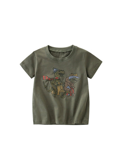 Summer Arrival Boys’ Dinosaurs Cartoon Pattern T-shirt in European and American Style, MyKids-USA®, Baby & Toddler Tops, MyKids-USA -  -  -  -  -  -  - 