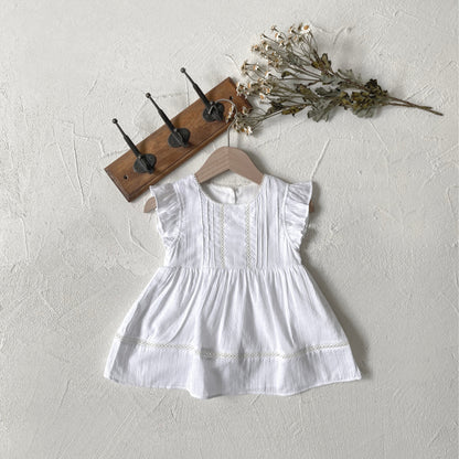 Summer Arrival Baby Girls Fly Sleeves Striped Dress