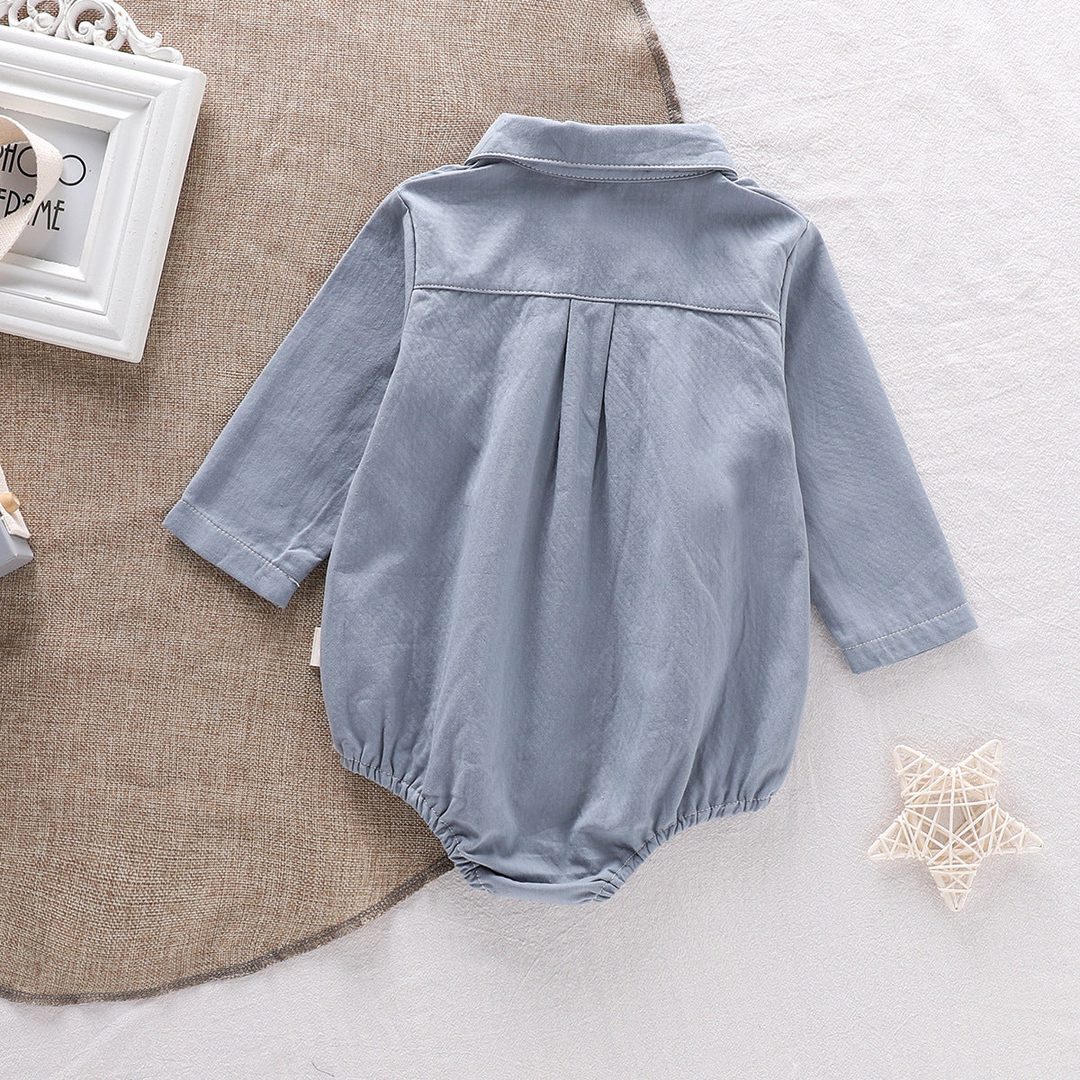 Baby Boys Long Sleeves Single Breasted Turn-down Collar Onesies, MyKids-USA®, Baby One-Pieces, MyKids-USA -  -  -  -  -  -  - 