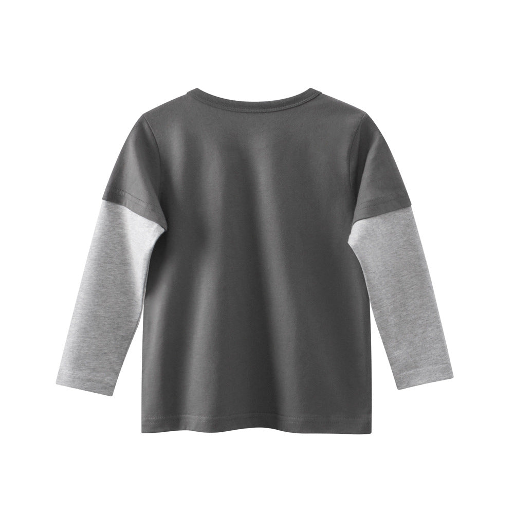 Spring Baby Kids Boys Cars Cartoon Print Long Sleeves Crew Neck Color Patchwork Top, MyKids-USA®, T-Shirts, MyKids-USA -  -  -  -  -  -  - .
