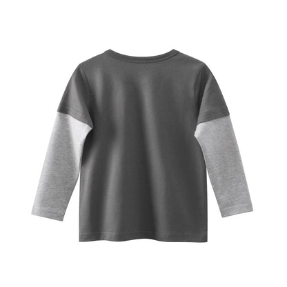 Spring Baby Kids Boys Cars Cartoon Print Long Sleeves Crew Neck Color Patchwork Top, MyKids-USA®, T-Shirts, MyKids-USA -  -  -  -  -  -  - .