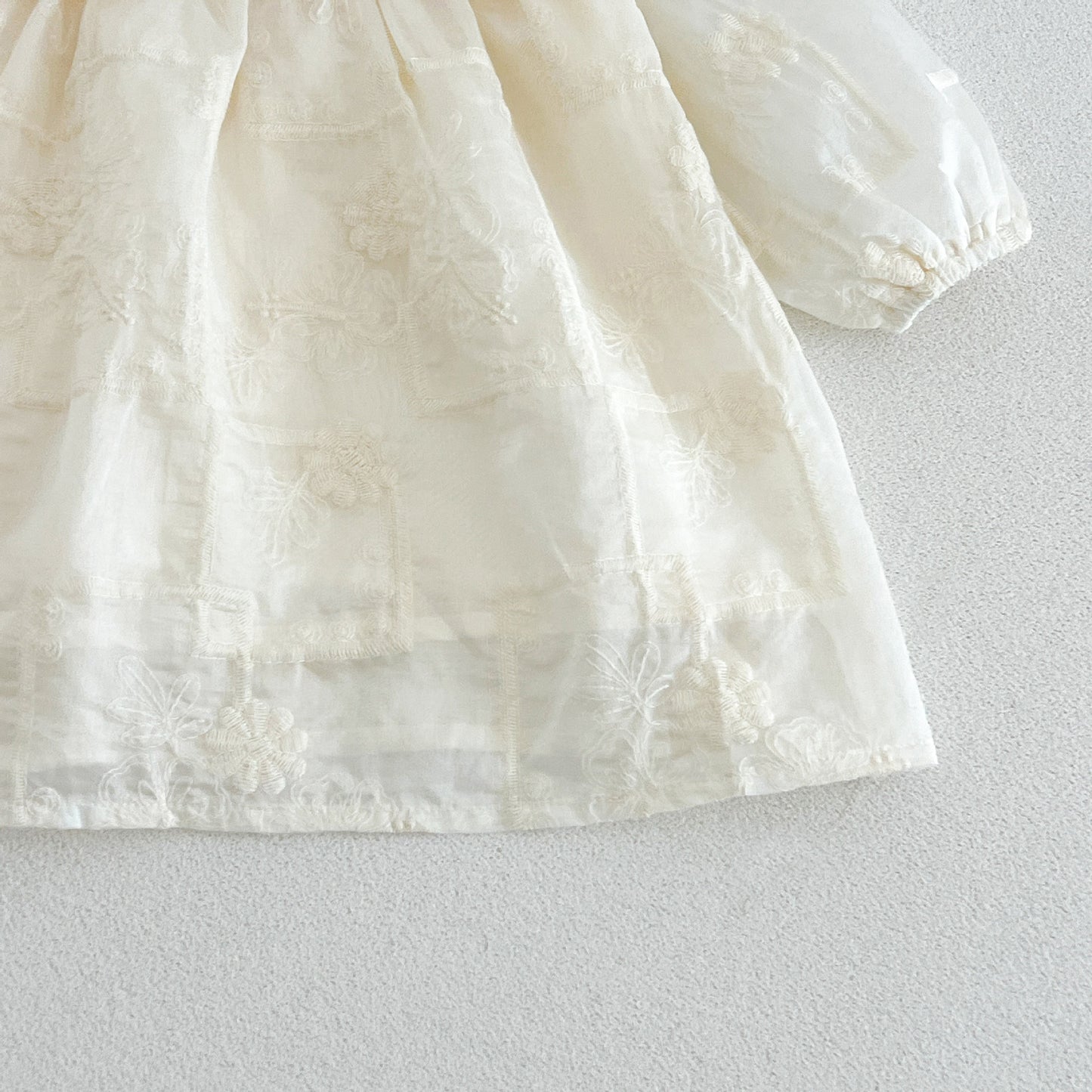 MyKids-USA® Autumn Flowers Embroidered Solid Color Baby Kids Girls Princess Dress