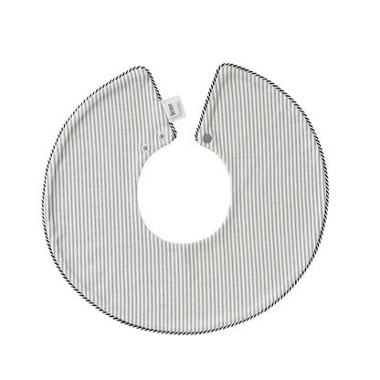 Adorable Striped Pattern Snap-on Round Shaped Bib, MyKids-USA®, Bibs, MyKids-USA - Size/Age - S (0-3Y) - Color - Grey -  -  - TR2605142357-C.